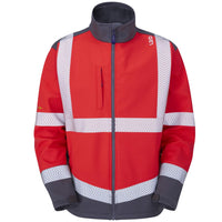 Leo Workwear Bowden Leo Ecoviz Softshell Jacket Hi Vis