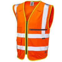 Leo Workwear Foreland Leo Ecoviz Tablet Pocket Superior Waistcoat Hi Vis