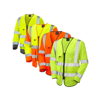 Leo Workwear Wrafton Leo Ecoviz Superior Sleeved Waistcoat Recycled Hi Vis