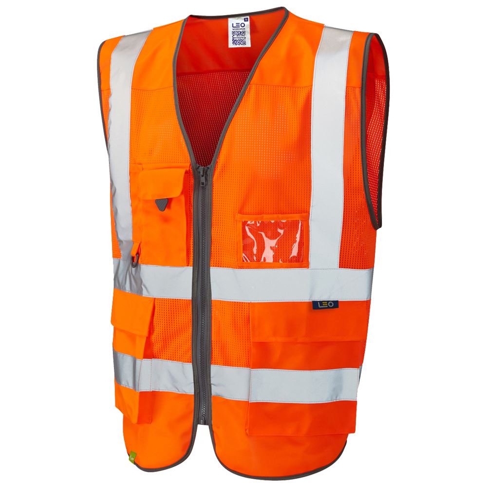 Leo Workwear Cobbaton Leo Ecoviz Mesh Superior Waistcoat Class 2 Hi Vis