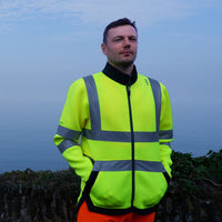 Leo Workwear Arganite Leo Ecoviz Zipped Sweatshirt Hi Vis