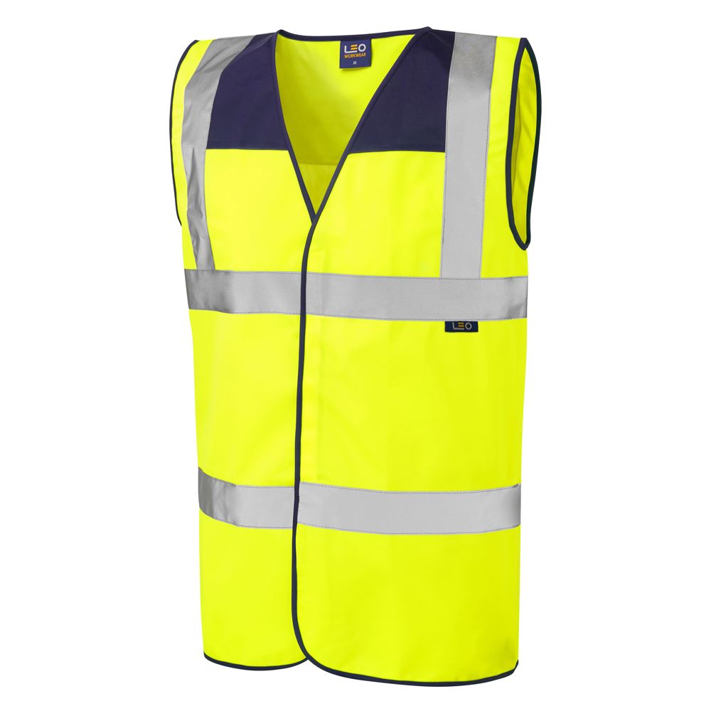 Leo Workwear Bradworthy Leo Ecoviz Bottle Yoke Waistcoat Hi Vis