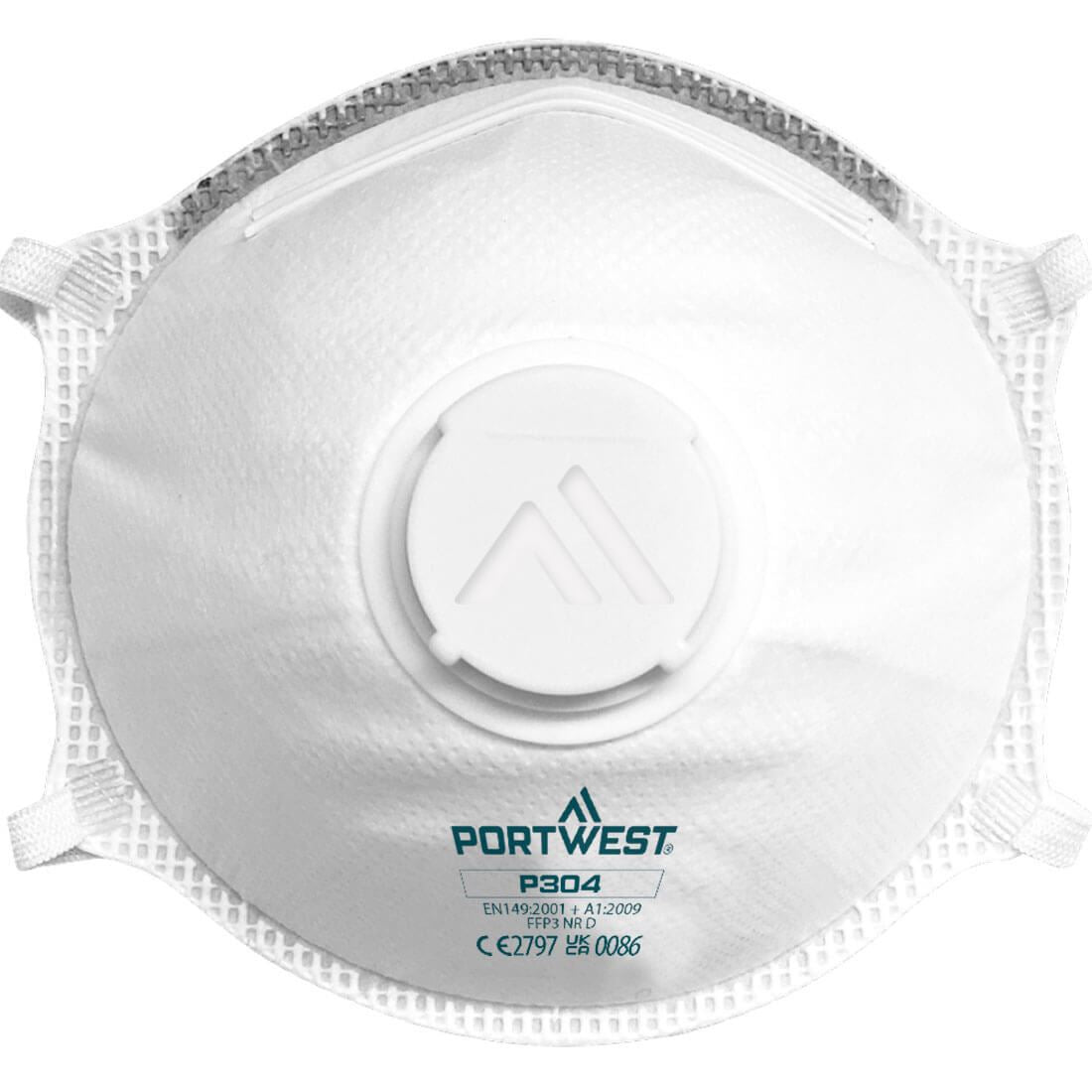 Portwest FFP3 Valved Dolomite Light Cup Respirator (10 Pack)