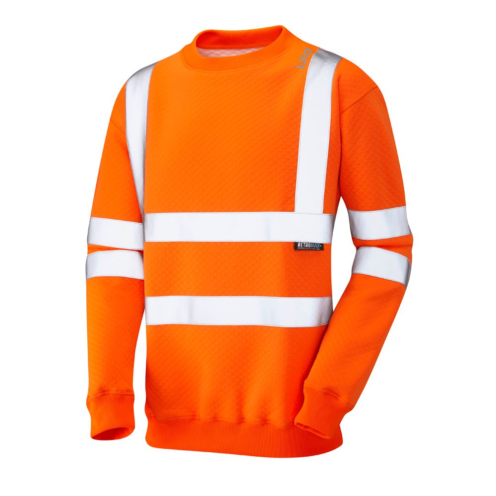 Leo Workwear Winkleigh Leo Ecoviz Crew Neck Sweatshirt Pullover Class 3