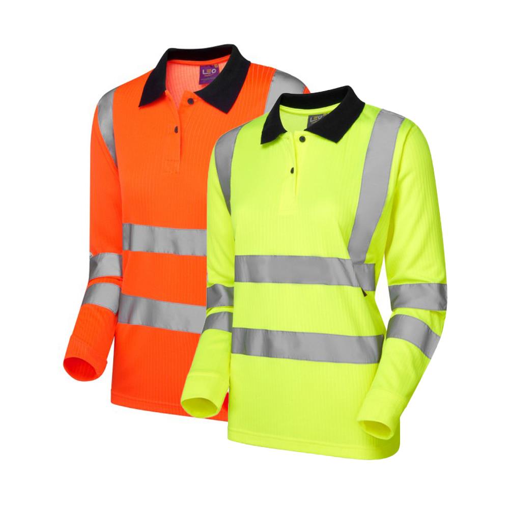 Leo Workwear Beaford Leo Ecoviz Comfort Womens Sleeved Polo Shirt