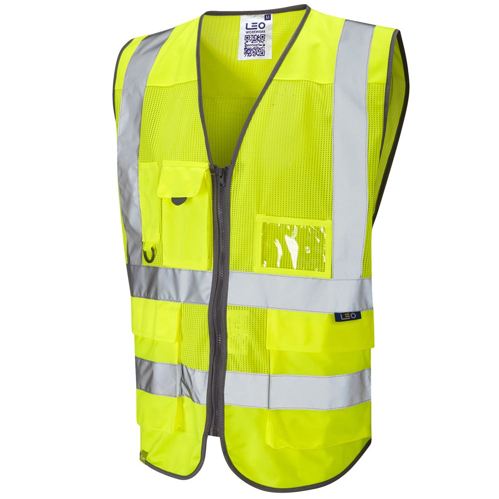 Leo Workwear Cobbaton Leo Ecoviz Mesh Superior Waistcoat Class 2 Hi Vis
