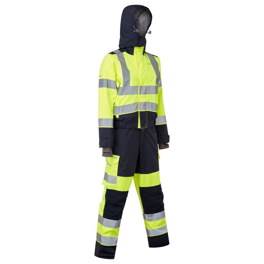 Leo Workwear Honeychurch Leo Ecoviz 10Kx Performance+ Womens Breathable 2-Part Coverall Hi Vis Stretch