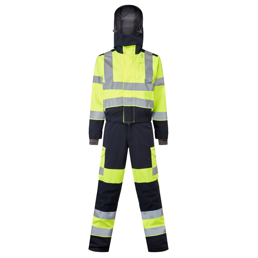 Leo Workwear Honeychurch Leo Ecoviz 10Kx Performance+ Womens Breathable 2-Part Coverall Hi Vis Stretch