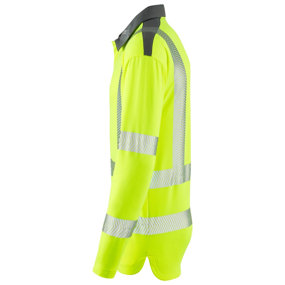 Leo Workwear Georgeham Leo Ecoviz Coolmax High Performance Sleeved Polo Shirt Hi Vis Work Top