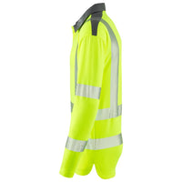 Leo Workwear Georgeham Leo Ecoviz Coolmax High Performance Sleeved Polo Shirt Hi Vis Work Top