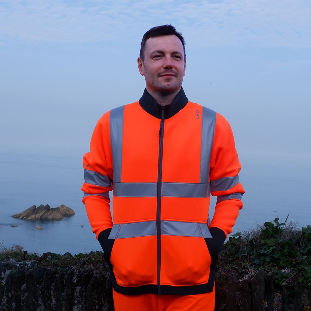 Leo Workwear Arganite Leo Ecoviz Zipped Sweatshirt Hi Vis