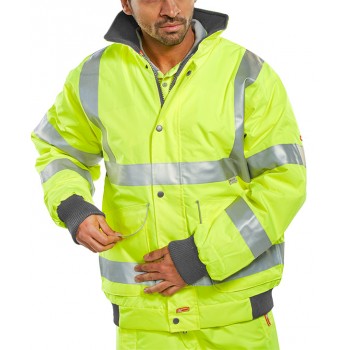 Yellow Hi-Vis Bomber Jacket, Hi Vis Jackets & Coats, Hi Vis Clothing, PPE & Workwear