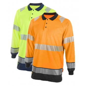 Hi Vis Two Tone Long Sleeve Polo Shirt Hi Vis Two Tone Long Sleeve Polo Shirt