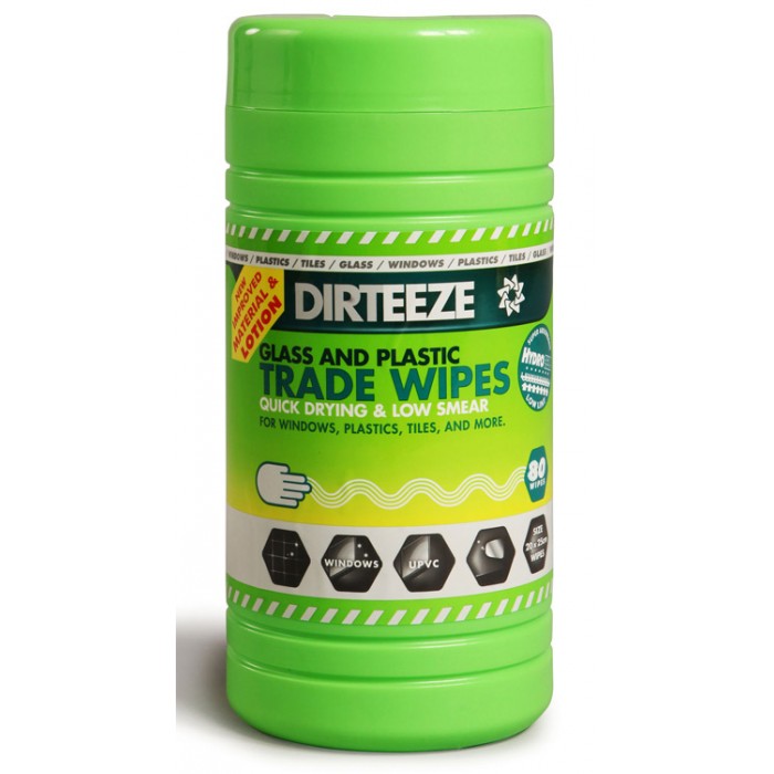 Dirteeze Glass and Plastic Wipes (80 Wipes)