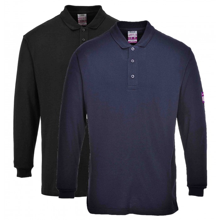 Flame Resistant AntiStatic Long Sleeve Polo Shirt