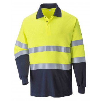 Flame Resistant AntiStatic Two Tone Polo Shirt Flame Resistant AntiStatic Two Tone Polo Shirt