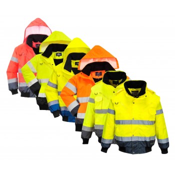 Hi-Vis Contrast Bomber Jacket Hi-Vis Contrast Bomber Jacket