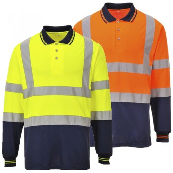 Two-Tone Long Sleeved Polo Two-Tone Long Sleeved Polo