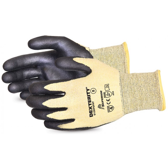 Dexterity Nitrile Palm-Coated Cut-Resistant String-Knit Gloves 