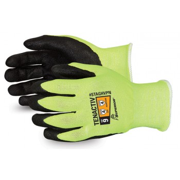 TenActiv Hi-Viz Composite Knit Glove made with Black Widow Grip Micropore Nitrile 